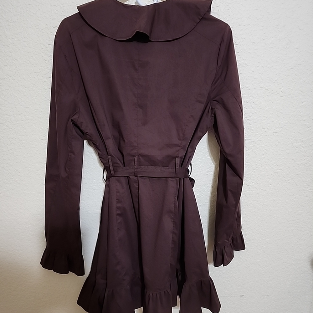 bebe Dark Brown Trench Coat - Picture 11 of 13